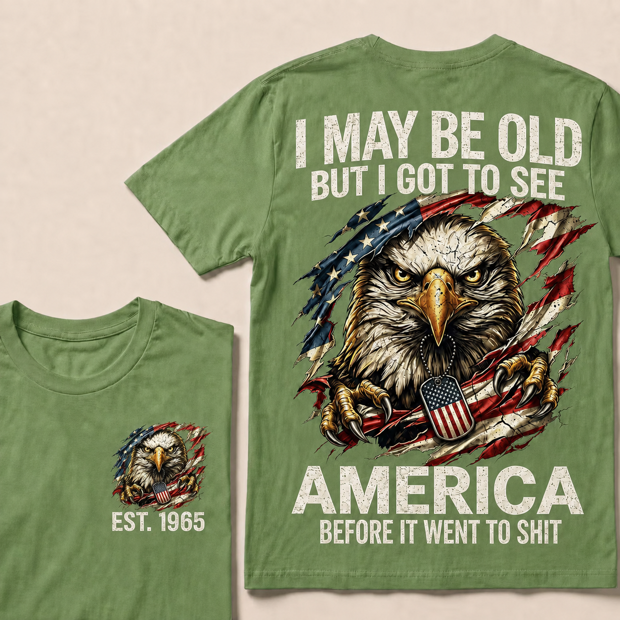 Norrvesta  I May Be Old But I Got To See America Custom Year T-shirt