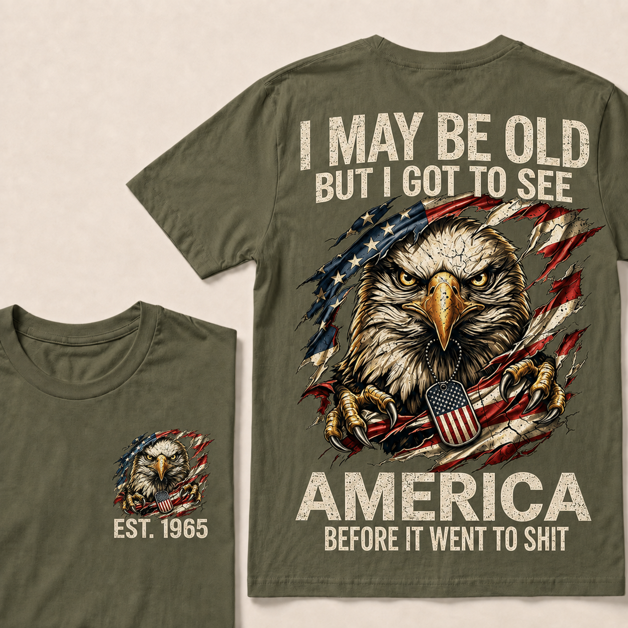 Norrvesta  I May Be Old But I Got To See America Custom Year T-shirt