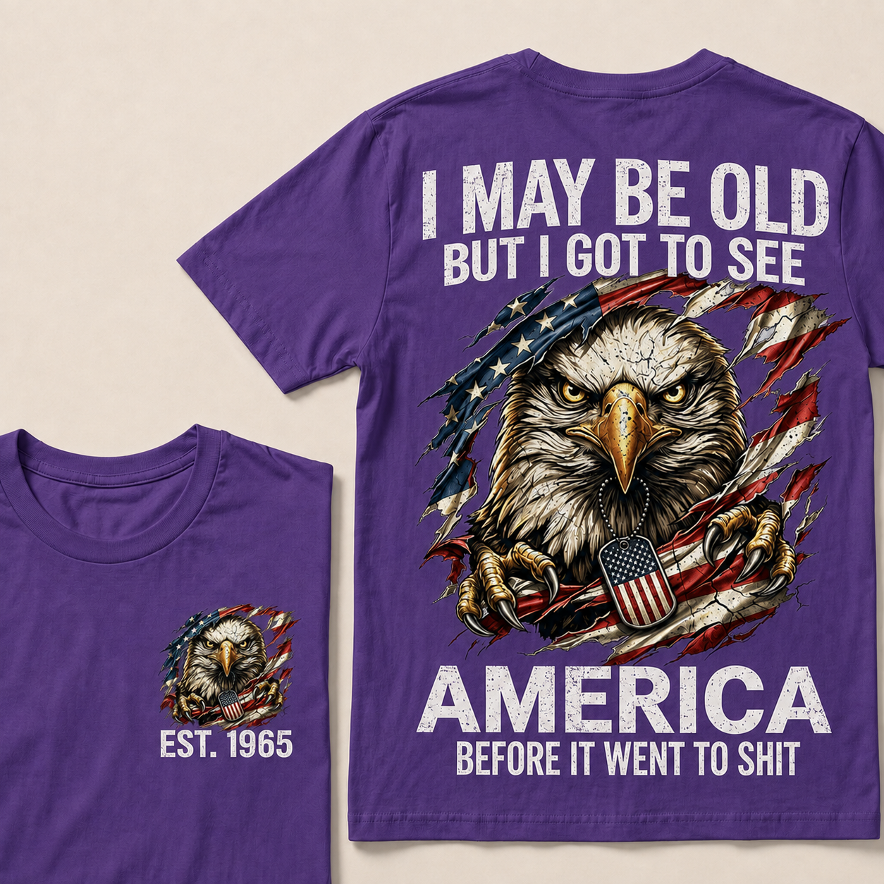 Norrvesta  I May Be Old But I Got To See America Custom Year T-shirt
