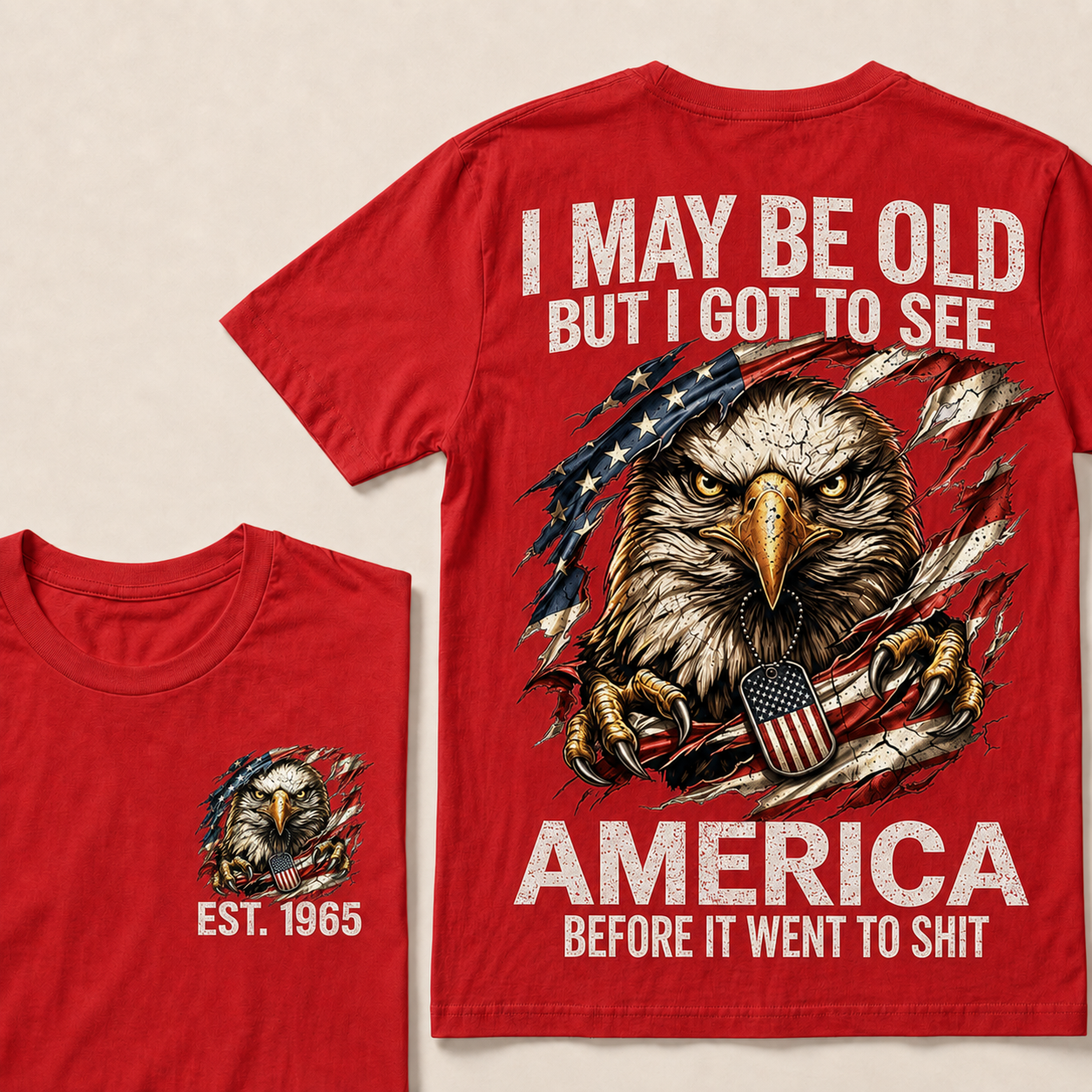 Norrvesta  I May Be Old But I Got To See America Custom Year T-shirt