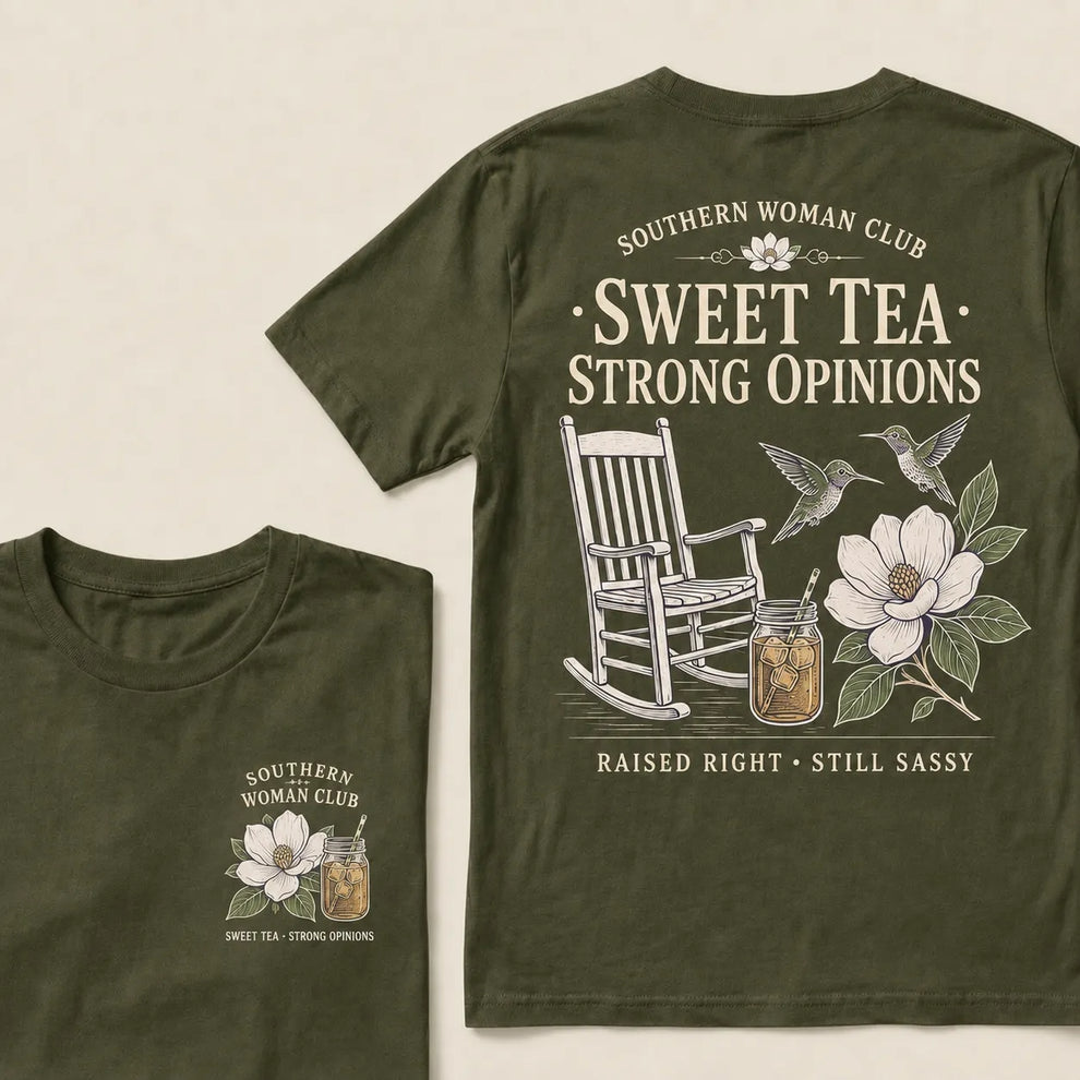 Southern Woman Club Sweet Tea Strong Opinions T-Shirt